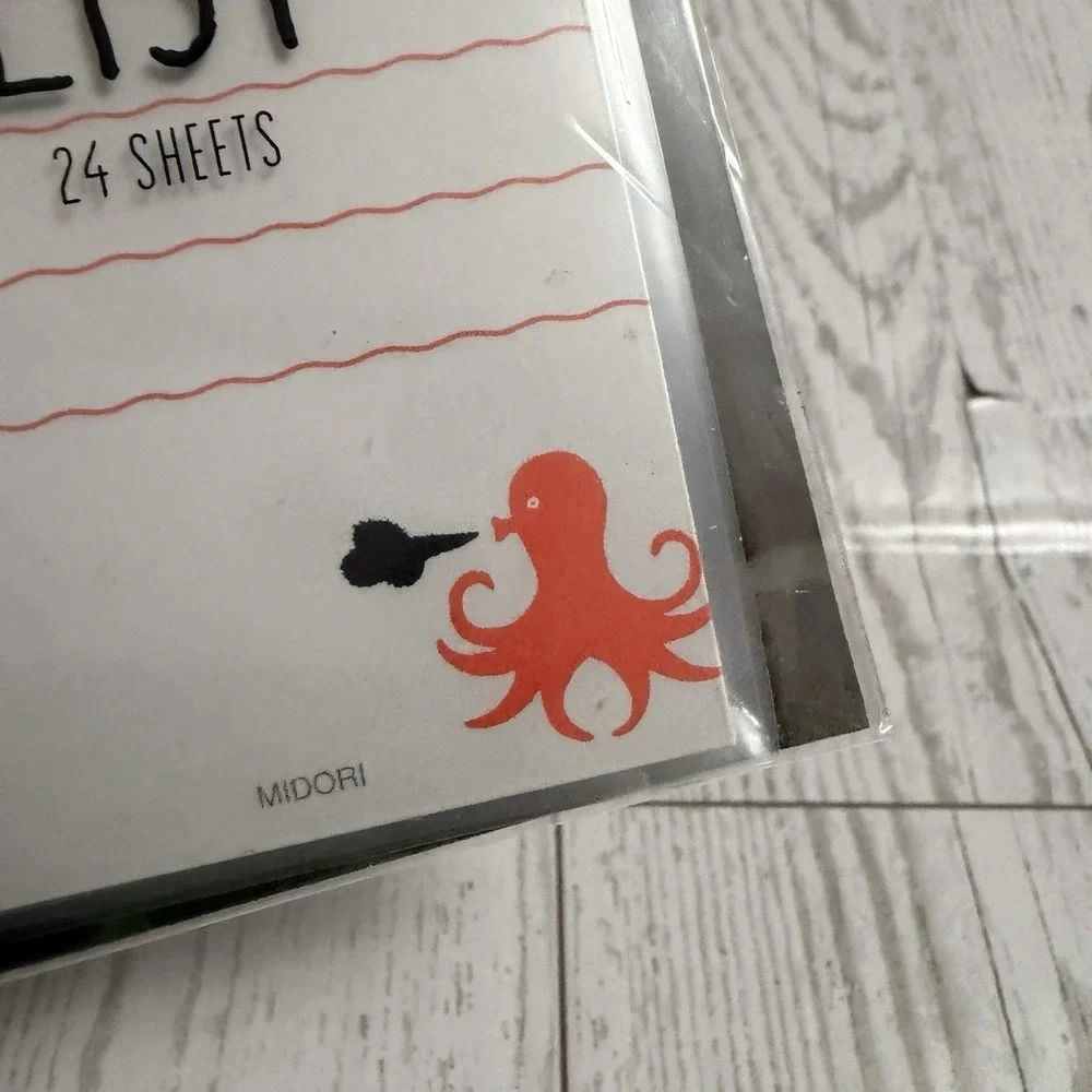 Midori Sticky Notes, To Do List, Octopus Graphic NEW Japan TN‎ Planner Notebook